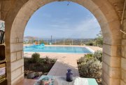 Vamos Kreta, Vamos: Möblierte Steinvilla mit Panoramablick auf Meer und Berge zu verkaufen Haus kaufen